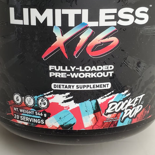MAGNUM Limitless X16 Fully-Loaded Pre-Workout 20 Servings 546g Rocket Pop BB04/26