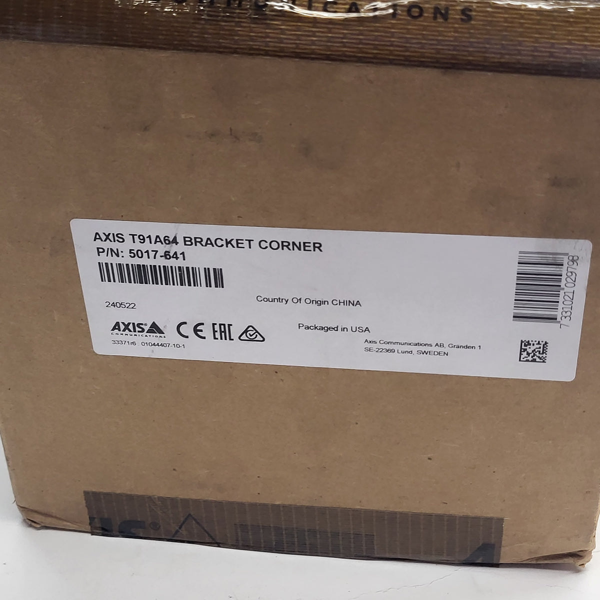 AXIS Bracket Corner Mount for Surveillance Camera White T91A64