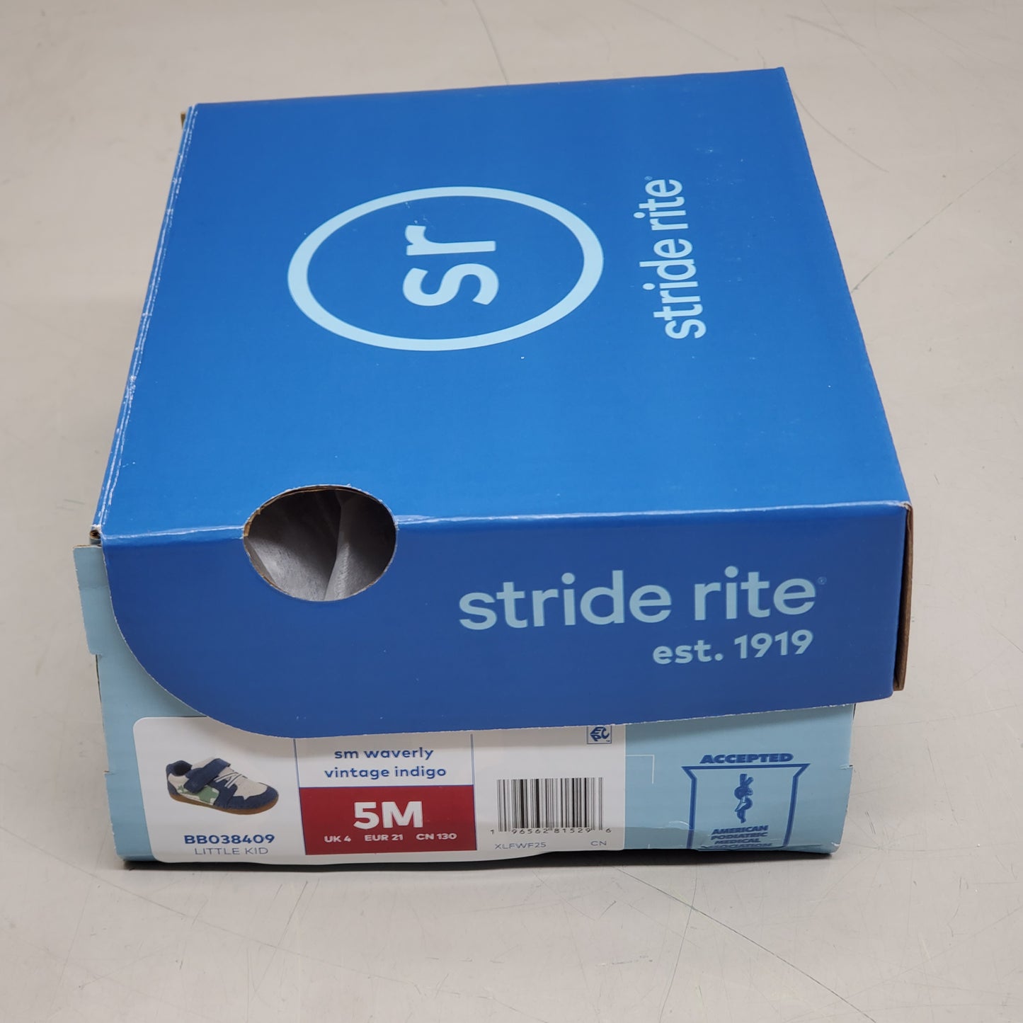 STRIDE RITE SM Waverly Sneaker Shoes Toddler SZ 5M Vintage Indigo BB038409