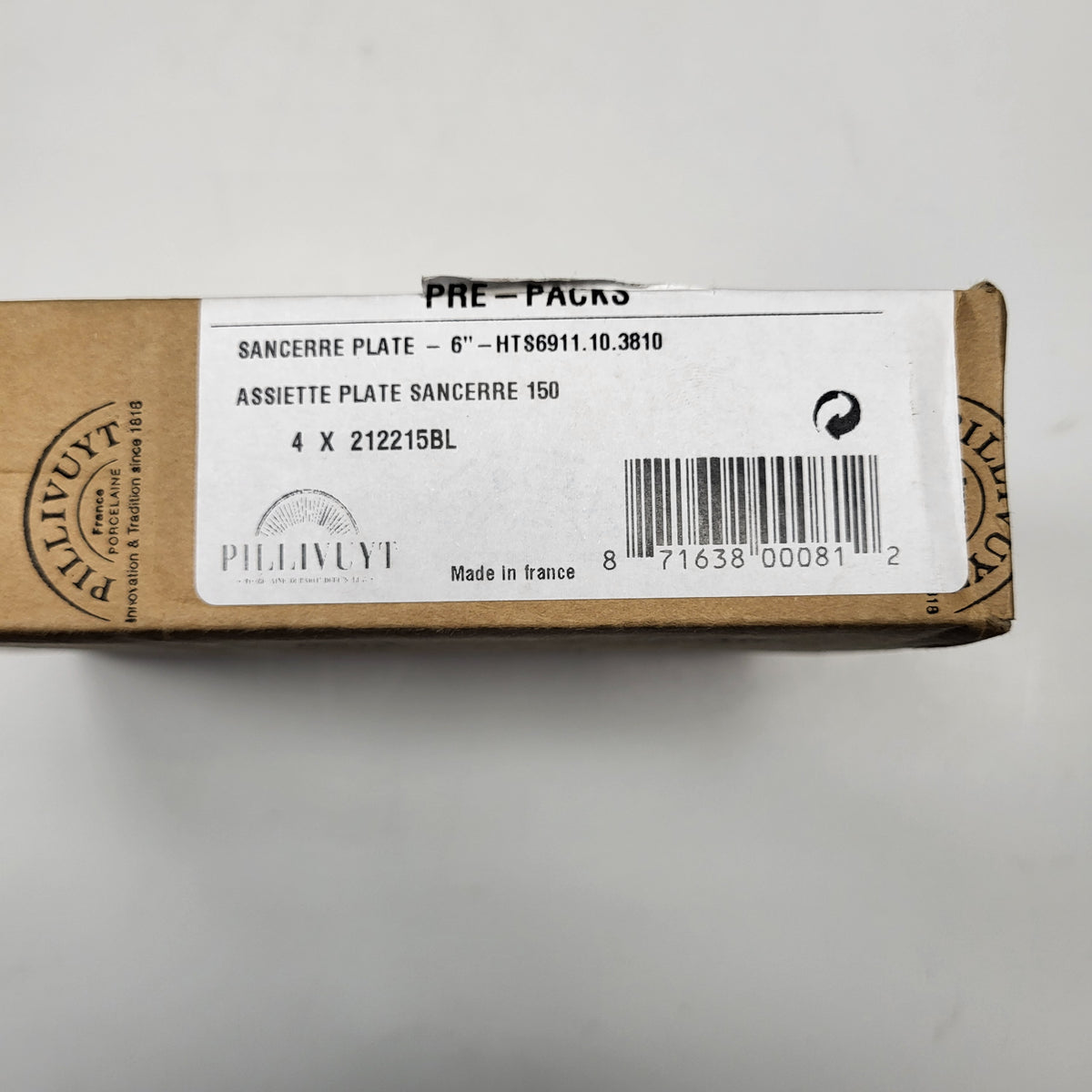 PILLIVYUT (4 PACK) Sancerre Plate Porcelain Kitchenware 6" 212215BL