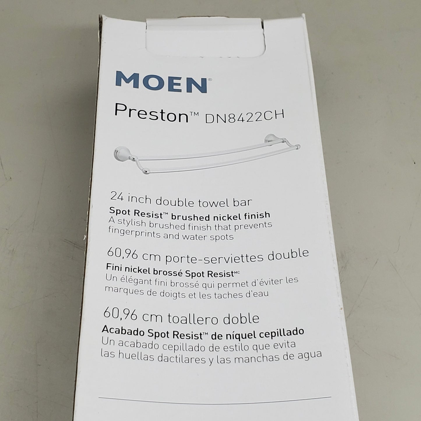 MOEN Preston Towel Bar Double Bar 24" Chrome Finish DN8422CH