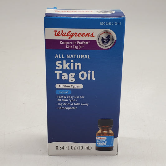 WALGREENS (2 Pack) All Natural Skin Tag Aid Oil Liquid 0.34 FL OZ BB 02/27