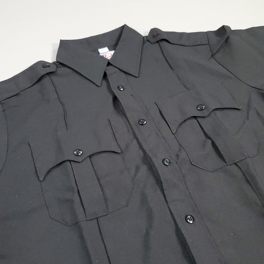 FIRST CLASS Short Sleeve Uniform Shirt Men's Sz L Black LS03 (New)