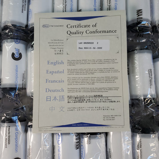 PALL CORP Filterite Cold Tech Nexis Double Open Filter Cartridges 30 Pack NXA055UDOEE (New)