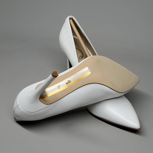 SAM EDELMAN Hazel High Heel Leather Shoes Women's Sz 7.5 Bright White E5638LC102 (New)