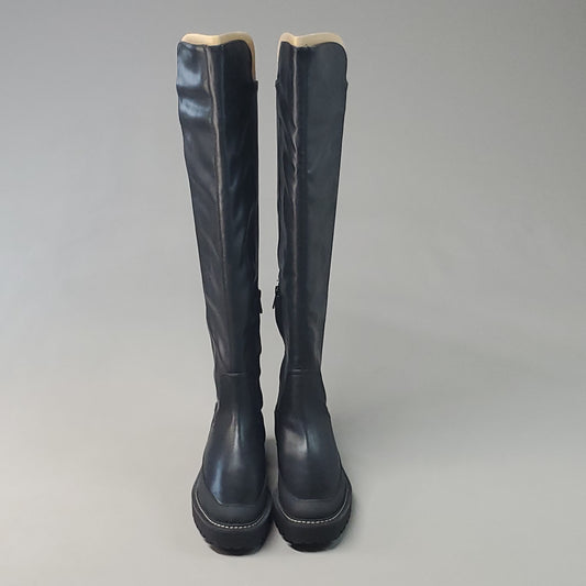 SAM EDELMAN Lerue Nappa Tall Leather Riding Boots Women's Sz 6.5 M Black H8522L1001 (New)