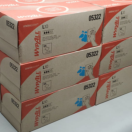 KIMBERLY-CLARK WYPALL 18 Boxes Of Light Cleaning Towels White W/ 2250 Cloths 05322-01 (New)
