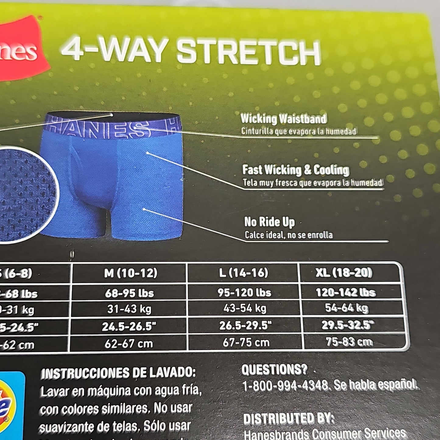 HANES Boxer Briefs 10-Pack Boy's Mesh Stretch X-Temp Size S 6/8 BX88P5 (New)