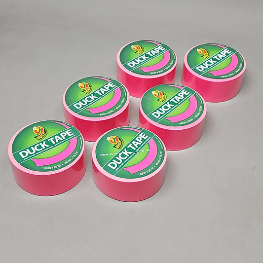 SHURTAPE DUCK TAPE 6 Rolls of Pink Duct Tape 1.88" X 15 YD 1265016