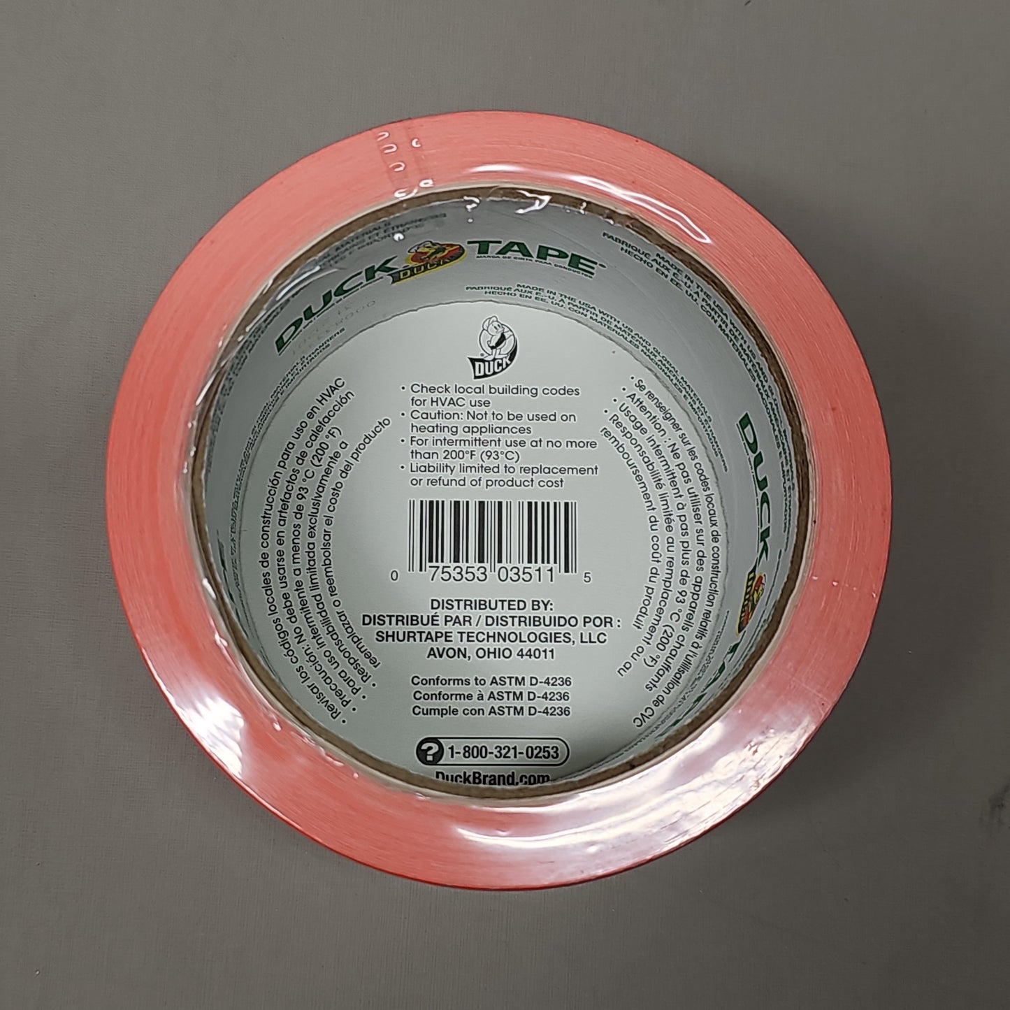 SHURTAPE Duck Tape 6 Rolls of Orange 1.88"x15 YD 283875 (New)