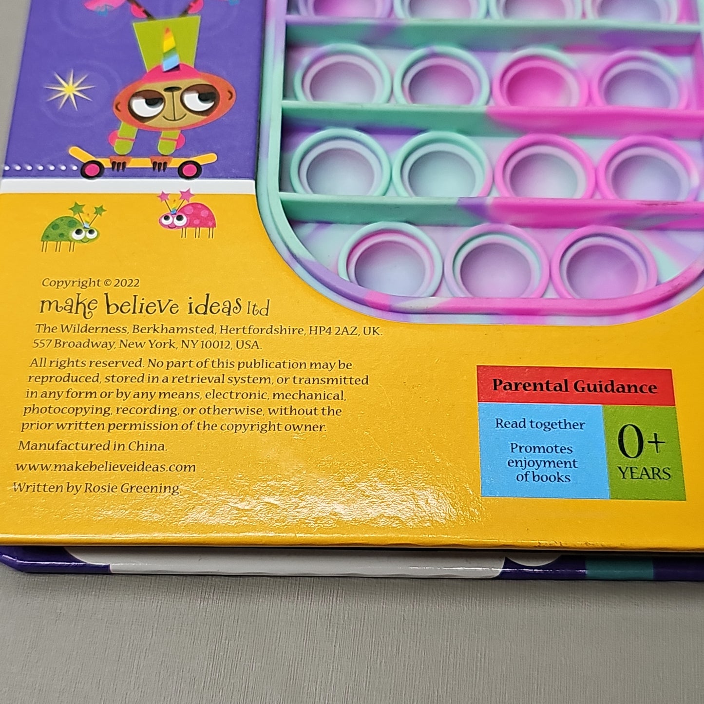 MAKE BELIEVE IDEAS Never Pop A Unicorn Hardback Book With Pop-It (New)