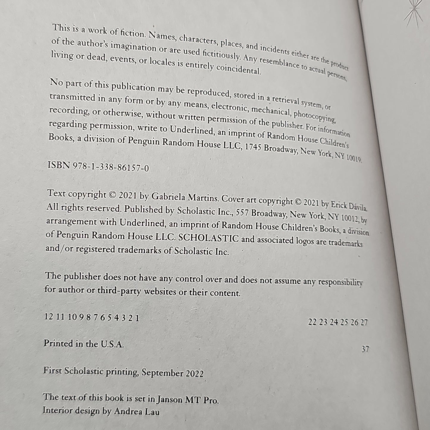 SCHOLASTIC Like a Love Song by Gabriela Martins Paperback Book (New)