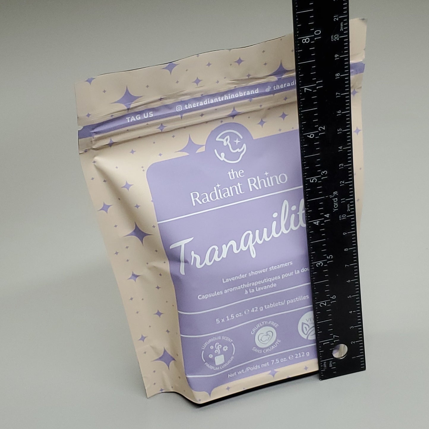 ZA@ THE RADIANT RHINO Tranquility Lavender Shower Steamers 6-PK! 5x1.5oz Tablets 7.5oz (New) B