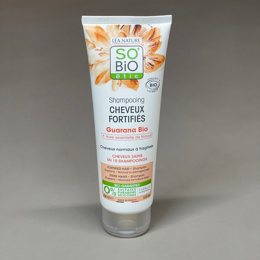 SO BIO ETIC (3-PACK) Shampooing Cheveux Fortifies Guarana Bio Shampoo 8.45 FL OZ (New)