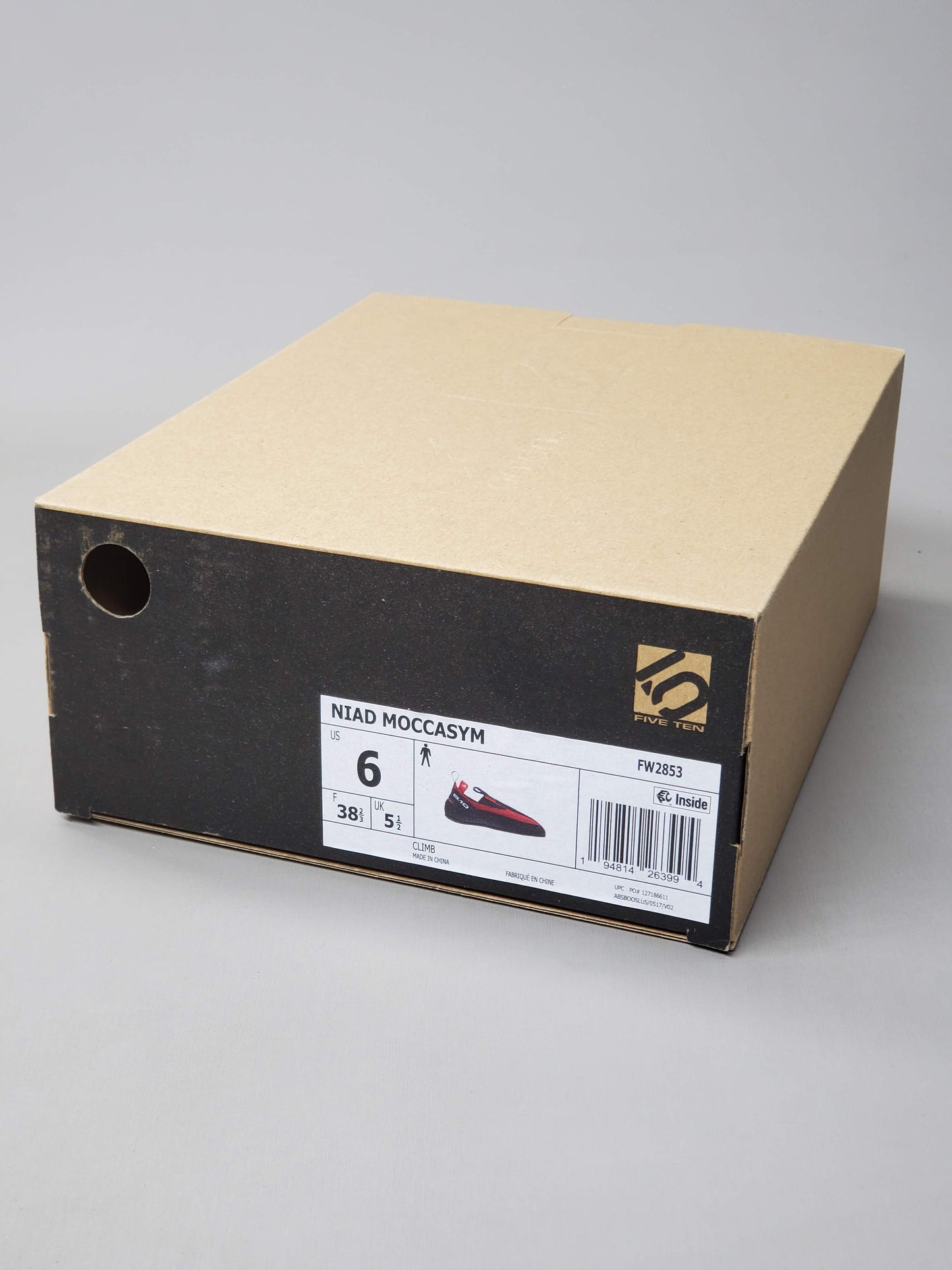 ADIDAS Five Ten Niad Moccasym Slip On Climbing Shoes Men's Sz 6 Black/Red FW2853 (New)