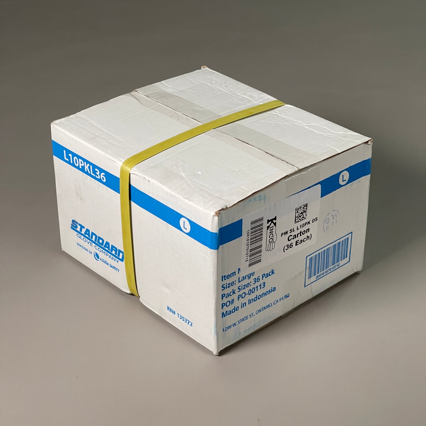 STANDARD GLOVE COMPANY 36 Packs Of 10 Disposable Latex Gloves Sz L - L10PK36 (New)