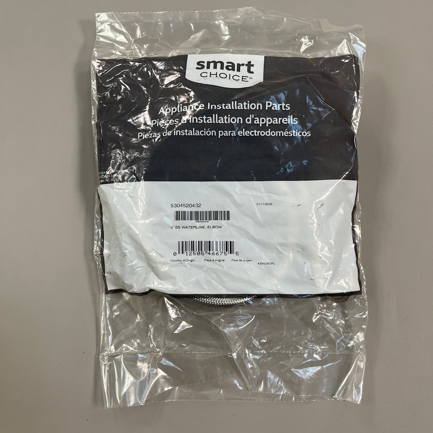 ELECTROLUX 6 ft Dishwasher Braided Stainless Waterline Molded 3/4" To Hose Elbow 5304520432 (New)