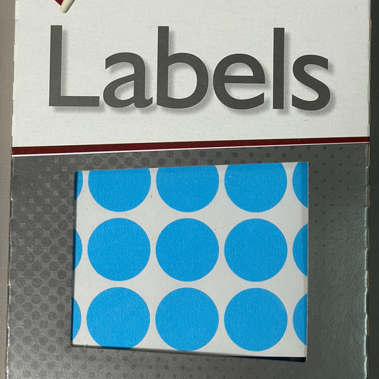 MACO Round LIGHT BLUE Color-Coding Labels 3/4” Dia. 1000 Labels MR1212-3
