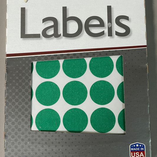 MACO Round GREEN Color-Coding Labels 3/4” Dia. 1000 Labels MR1212-5