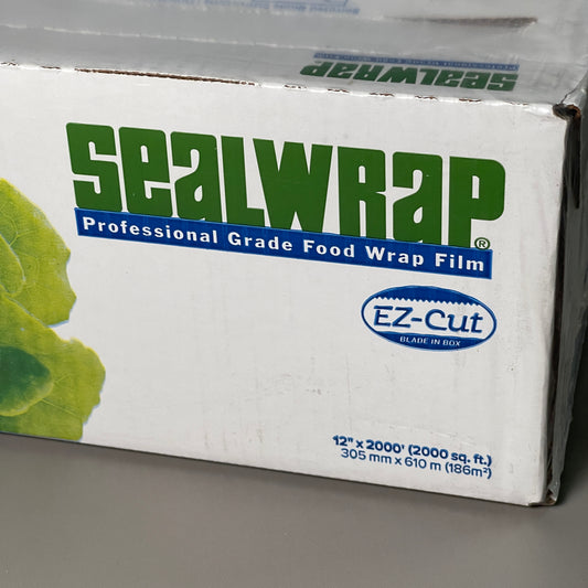 ZA@ BERRY SEALWRAP Professional Grade Food Wrap Film 12" x 2000' W/ EZ-Cut Blade J1504328 (As-Is)