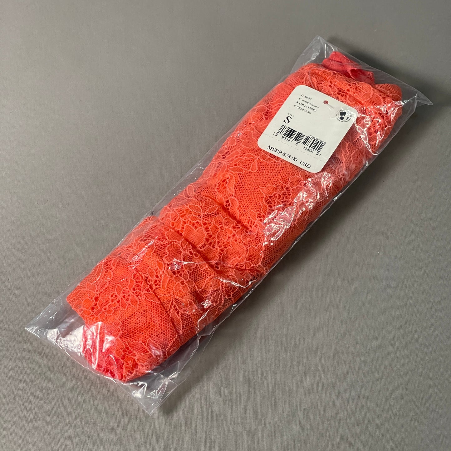 FREE PEOPLE Sheer One Touch Bodysuit Leotard Women's Sz S Watermelon Lace OB1457989 (New)