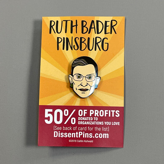 DISSENT PINS Ruth Bader Pinsburg Enamel Pin Ruth Bader Ginsburg RBG (New)