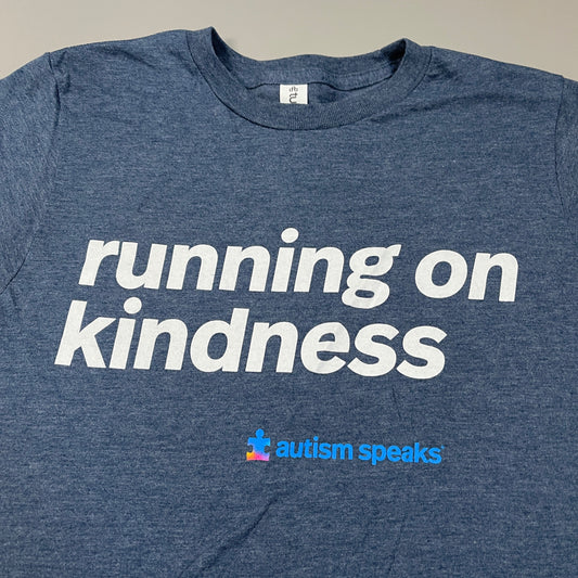 AUTISM SPEAKS Running on Kindness Fundraiser Shirt Youth Sz L Blue (New)