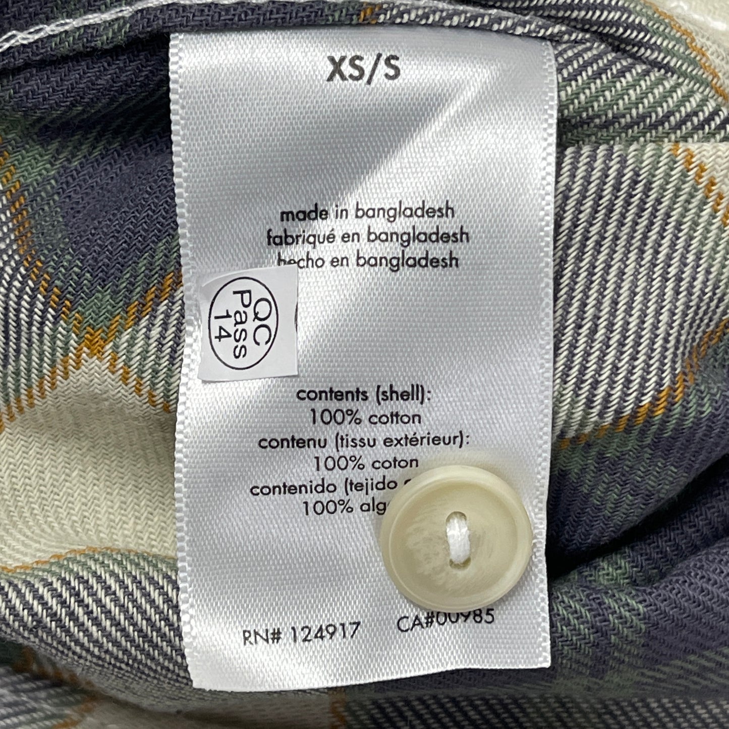 WE WORE WHAT Boyfriend Flannel Button-Down Shirt Green Women's Sz XS/S 246765