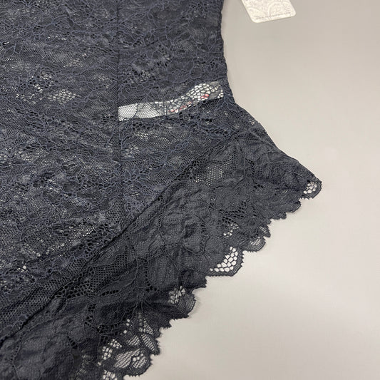 FREE PEOPLE Sheer One Touch Bodysuit Leotard Women's Sz M Black Lace OB1457989 (New)