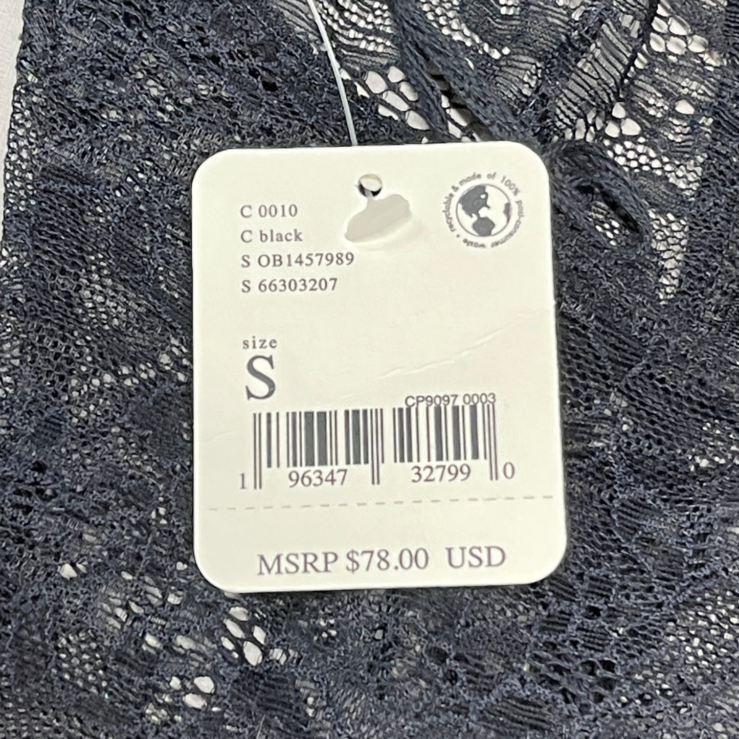 FREE PEOPLE Sheer One Touch Bodysuit Leotard Women's Sz S Black Lace OB1457989 (New)