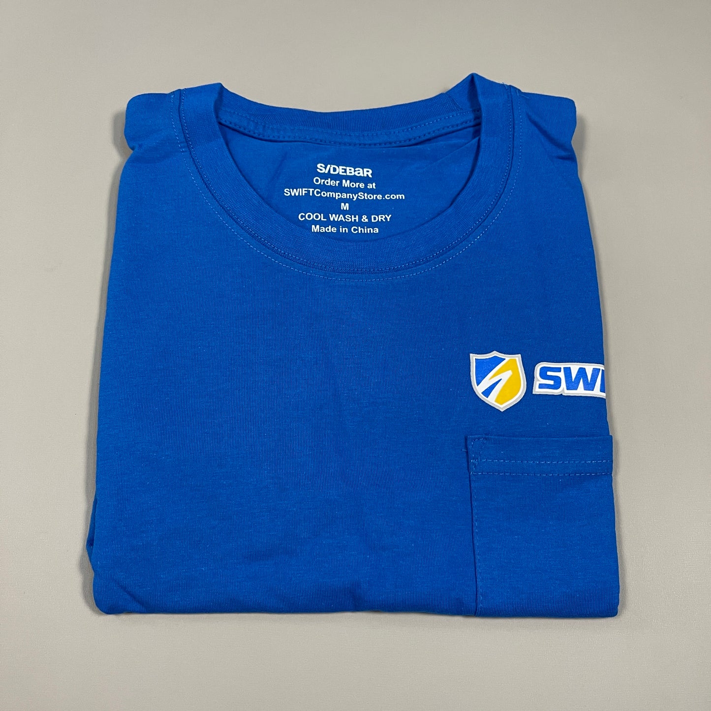 SWIFT Transportation Driver T-Shirt w/Pocket Unisex Sz M Blue SW-170 (New Other)