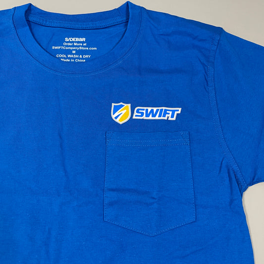 SWIFT Transportation Driver T-Shirt w/Pocket Unisex Sz M Blue SW-170 (New Other)