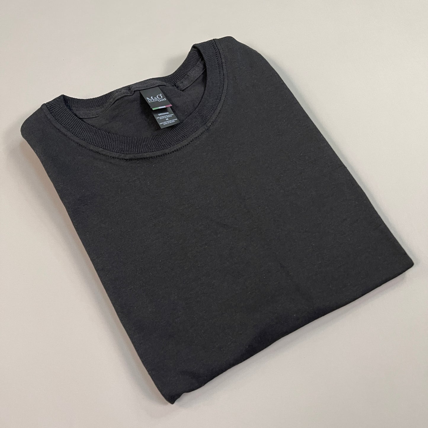 M&O Gold Soft Touch Blank T-Shirt 100% Pre-Shrunk Cotton Sz M Black 4800 (New)