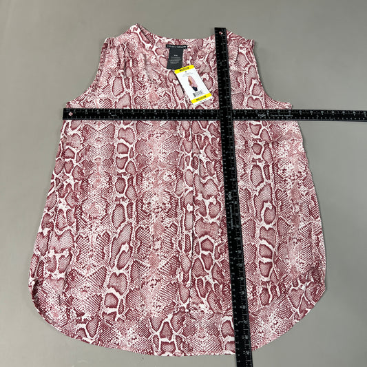 CHELSEA & THEODORE Sleeveless Blouse Women's Size M Pink Python 2165072 (NEW)