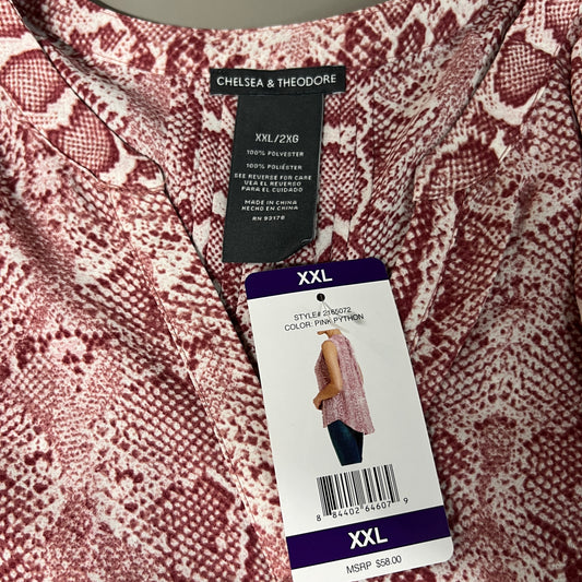 CHELSEA & THEODORE Sleeveless Blouse Women's Size XXL Pink Python 2165072 (NEW)