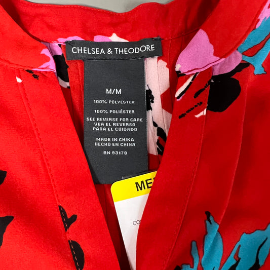 CHELSEA & THEODORE Sleeveless Blouse Women's Size M Red Floral Paisley 2165072 (NEW)