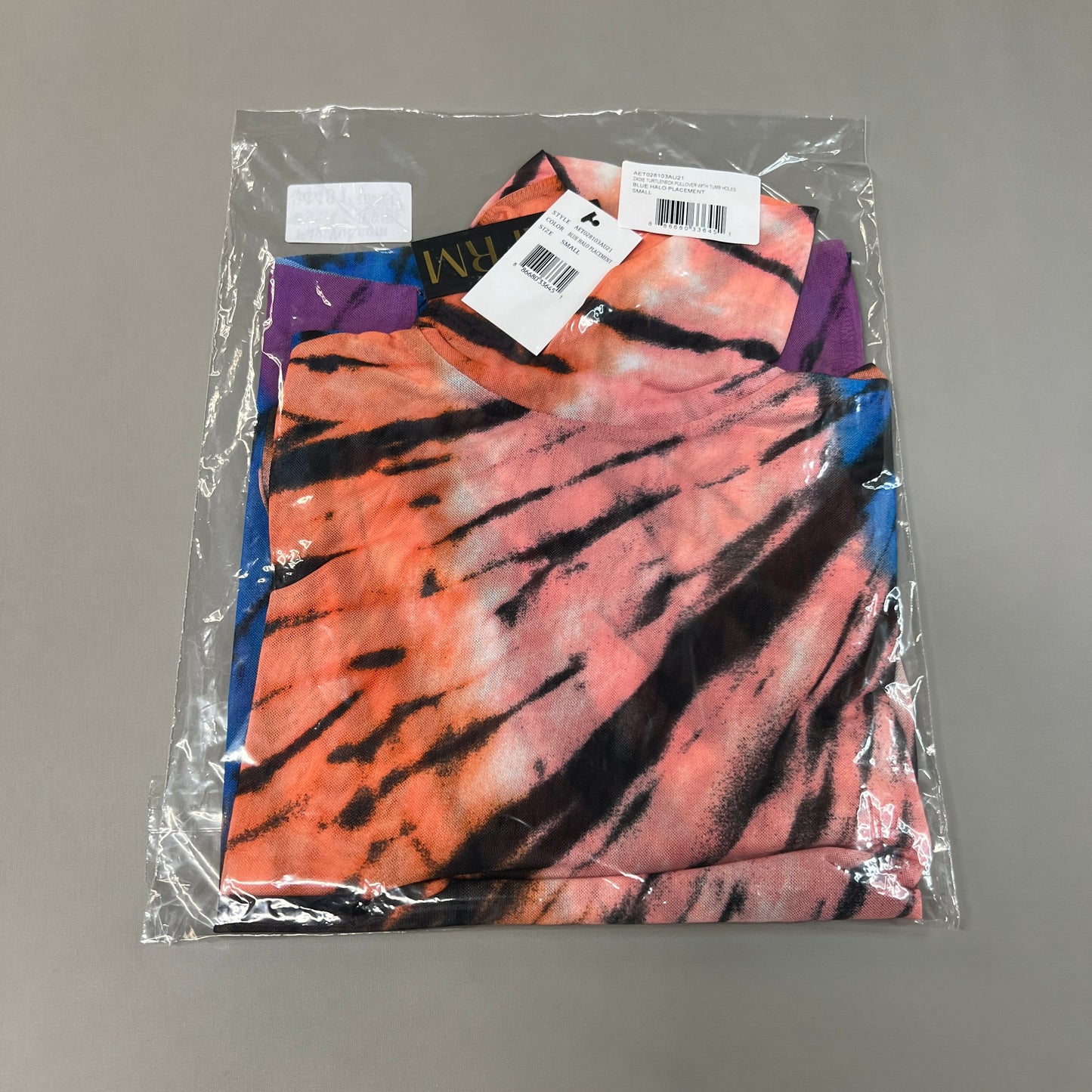 AFRM Zadie Turtleneck Pullover w/Thumb Holes Women's S Blue Halo Placement AET028103AU21 (New)