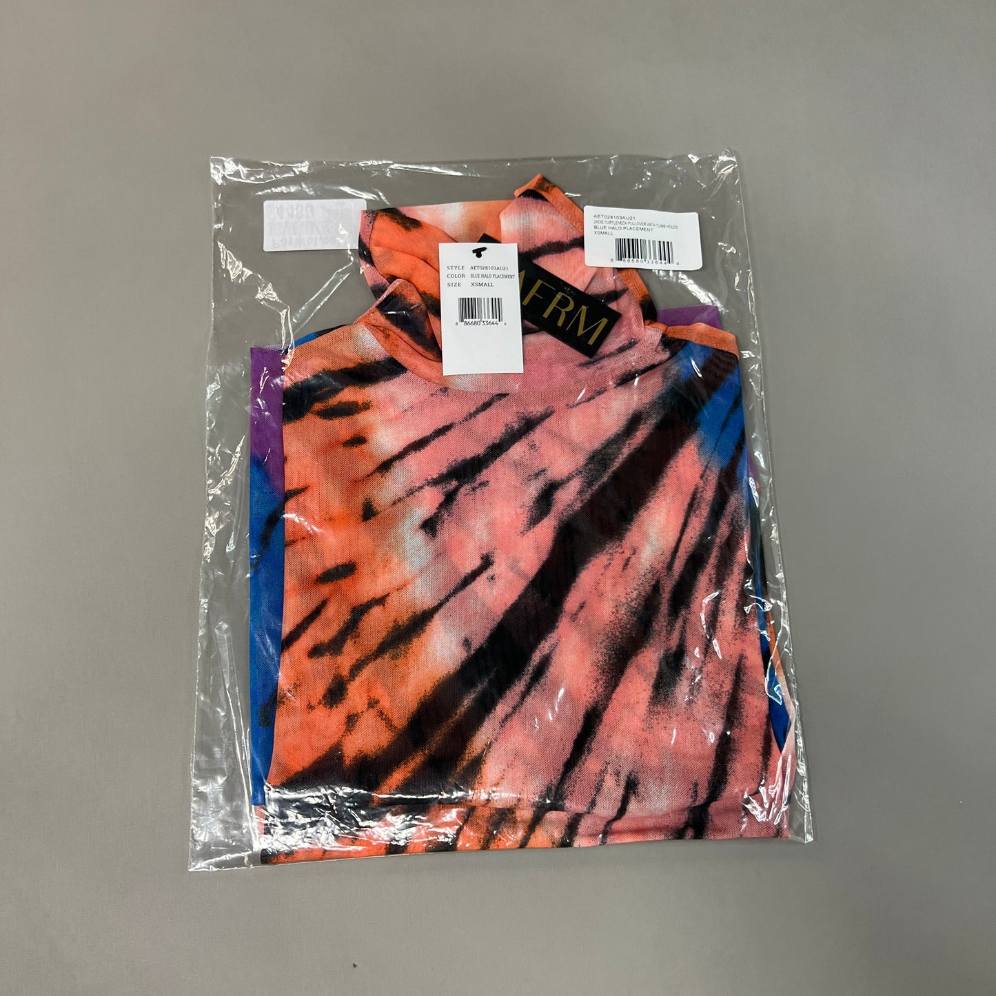 AFRM Zadie Turtleneck Pullover w/Thumb Holes Women's XS Blue Halo Placement AET028103AU21 (New)