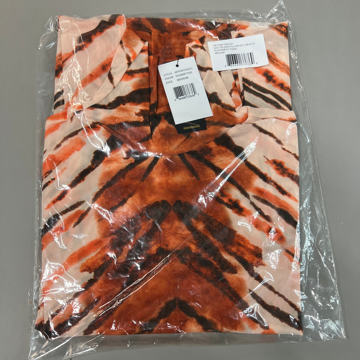 AFRM Zadie Turtleneck Pullover w/Thumb Holes Women's M Placement Tiger AET028103AU21 (New)