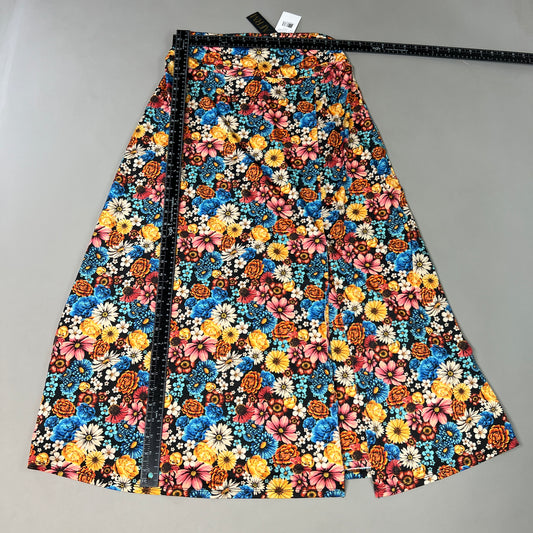 AFRM Gala High Waist Slit Midi Skirt Women's L Multi Wildflower AEB029575AU18 (New)
