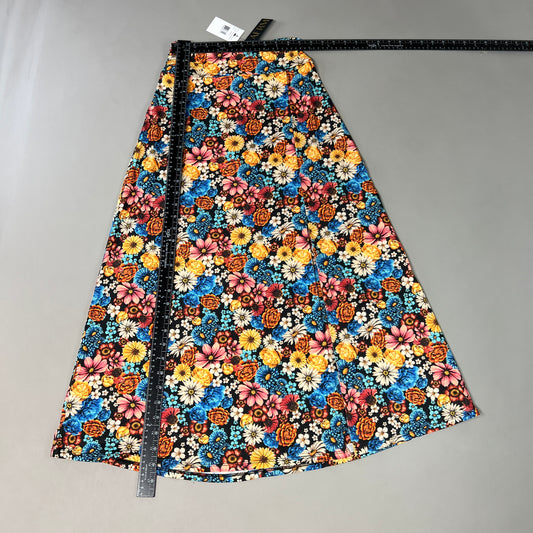 AFRM Gala High Waist Slit Midi Skirt Women's XS Multi Wildflower AEB029575AU18 (New)