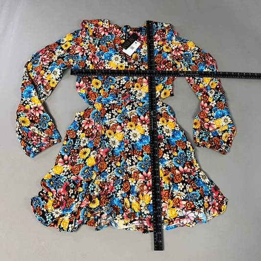 AFRM X Revolve Monna Sike Cutouts Mini Dress Women's L Multi Wildflower AED020544 (New)