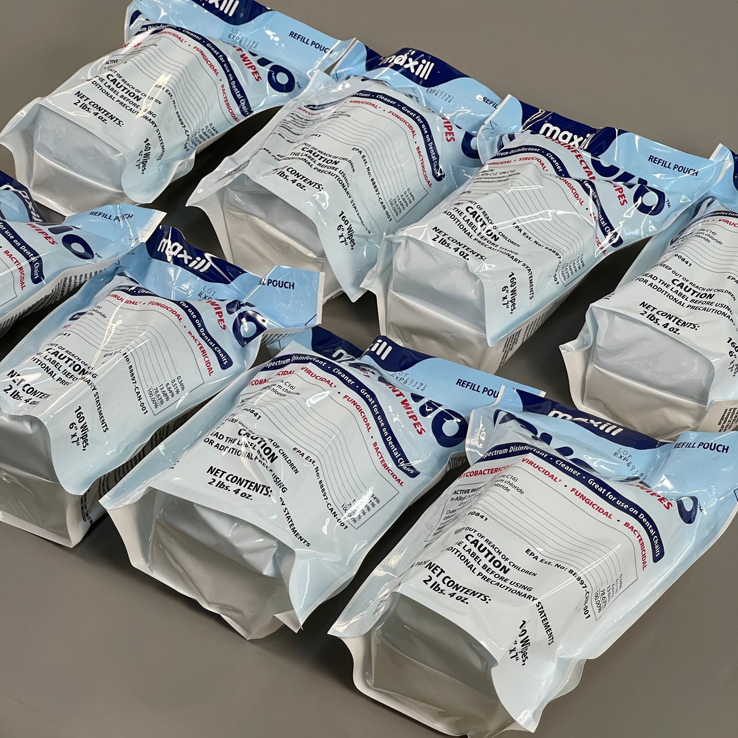 Z@ MYCOLIO (MAXILL) Disinfectant Wipes - CASE OF 8 REFILL BAGS! Expires 07/22 (New)