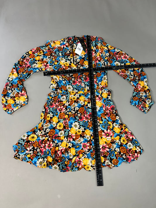 AFRM X Revolve Monna Sike Cutouts Mini Dress Women's M Multi Wildflower AED020544 (New)