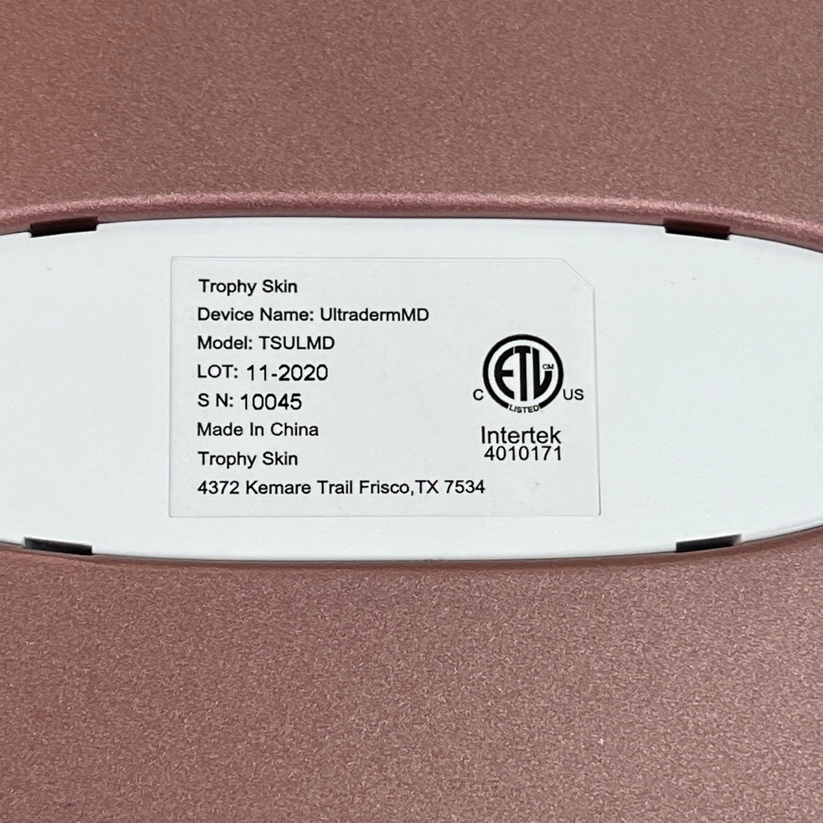 TROPHY SKIN Ultraderm MD Microdermabrasion System TSULMD White (New)