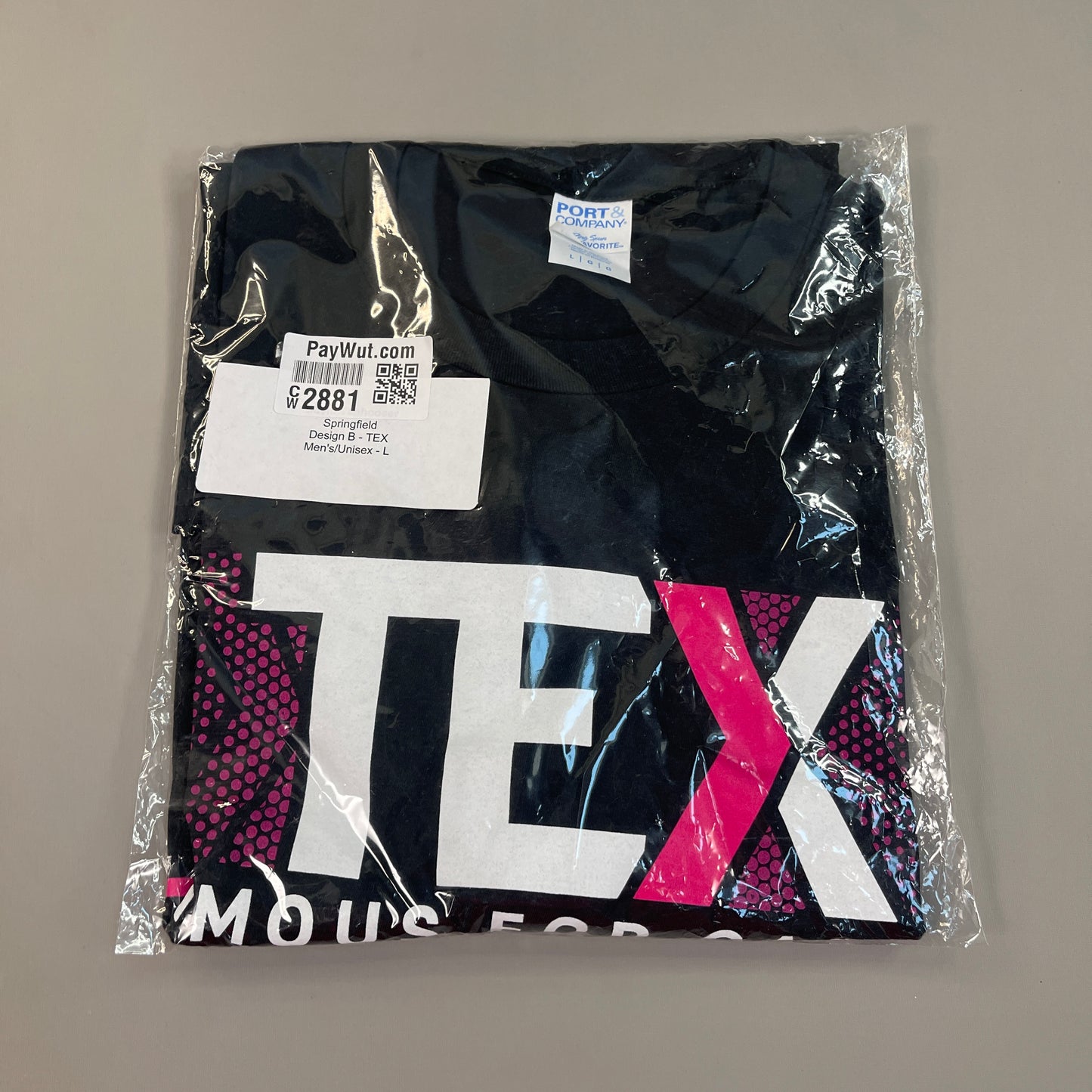 T-MOBILE Tee Shirt Short Sleeve TEX Famous For Care Men's Unisex Sz L Black/Pink (New)