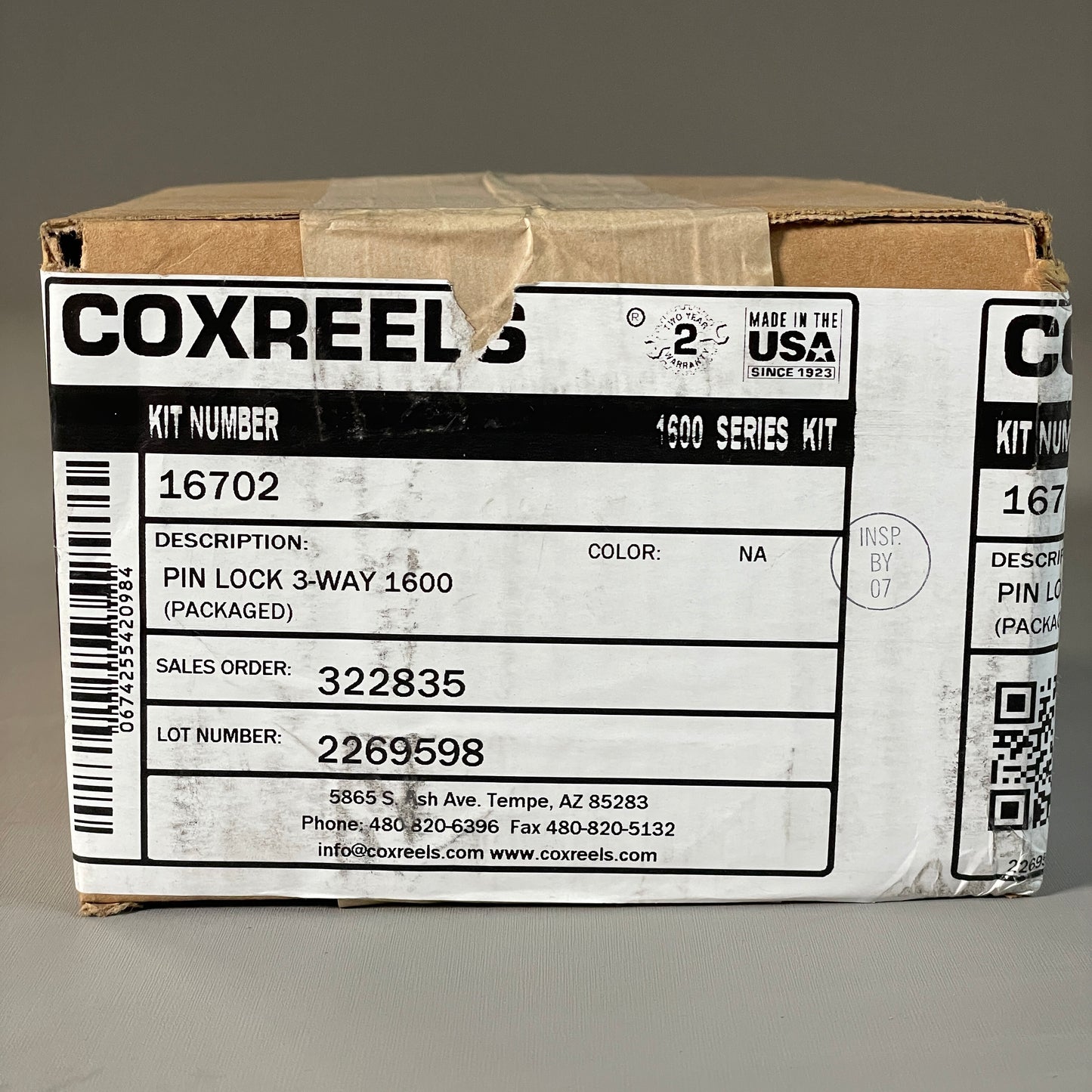 COXREELS Three-Way Pin Lock Kit for 1600 Series 16702 (New)