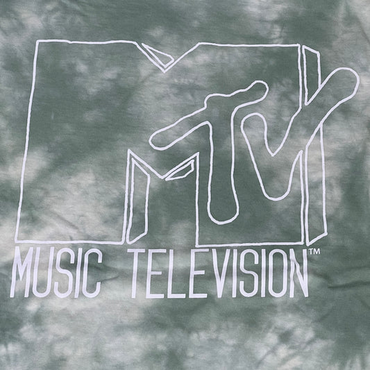 MTV Mint and White Tie-Dye Short Sleeve T-Shirt Women's Sz XL 86947(New)