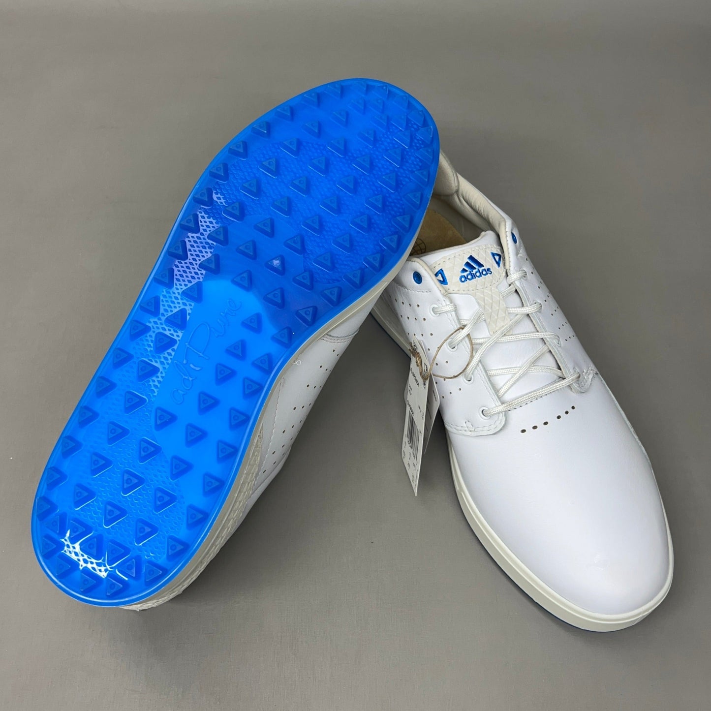 ADIDAS Flopshot Golf Shoes Waterproof Leather Men's Sz 11 White / Gold / Blue GV9668 (New)