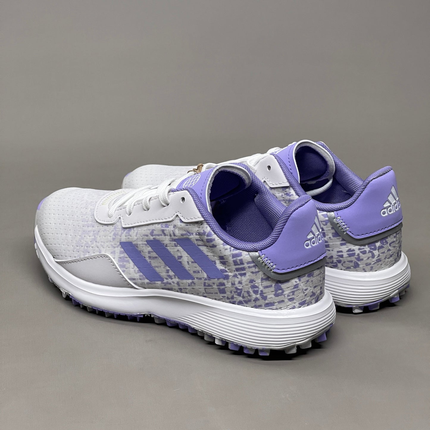 ADIDAS Golf Shoes JR S2G SL Waterproof Youth Sz 2.5 White / Lime / Purple GV9787 (New)
